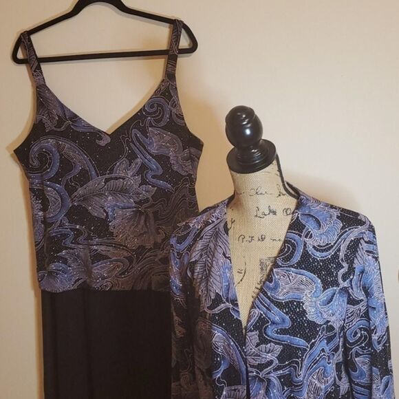 R-m-richards Women's Blue and Black Dress - Picture 2 of 8